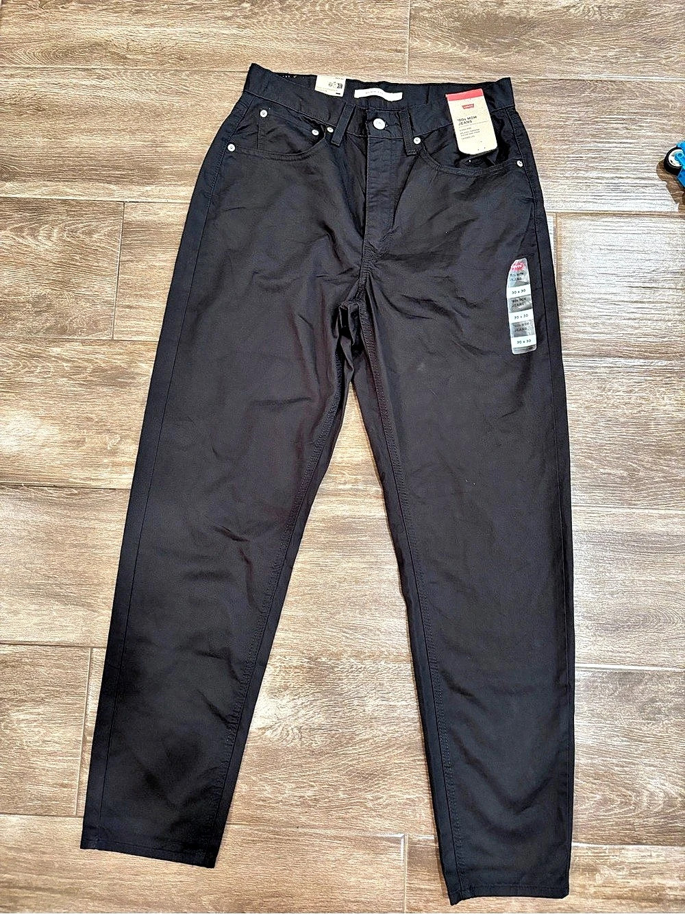 Levi's Women’s ‘80s Mom Jeans Black Cotton Waist 30 x 30 NWT Lightweight Chino